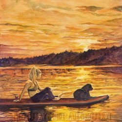 Red Wine - Orange Sunset - Black Lab